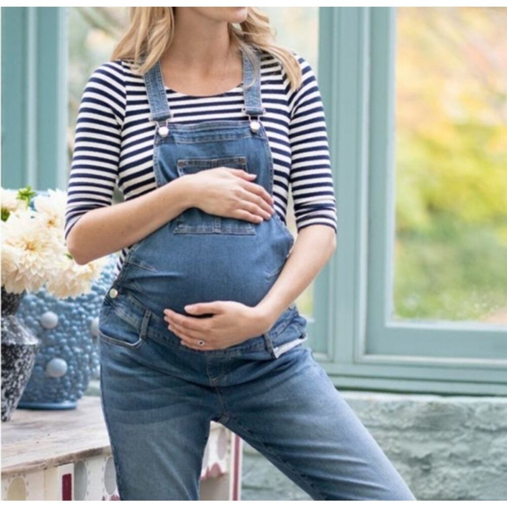 Seraphine Maternity Overall Denim Dungarees Trav Light Blue Size 6